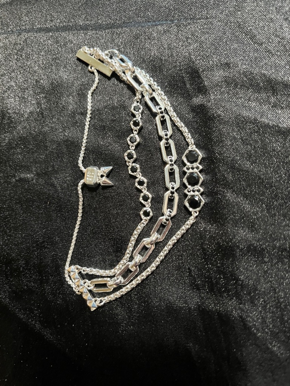Layered Silver-Tone Multi-Chain Necklace in Silver